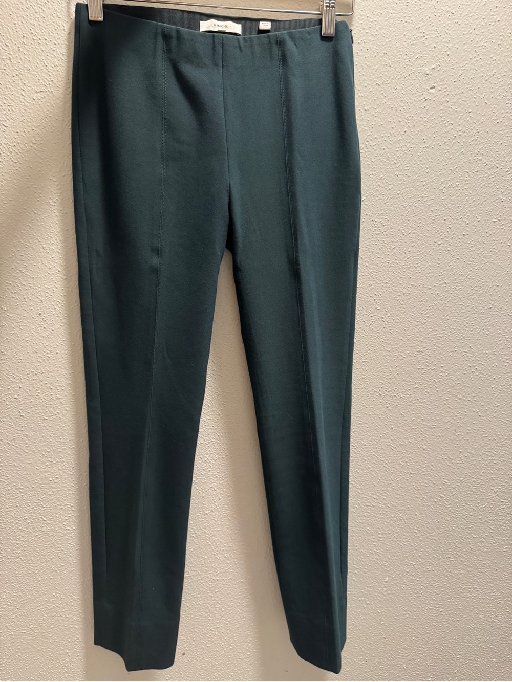 Vince. Dark Green Women's Stitch Front Seamed Pants Size Medium